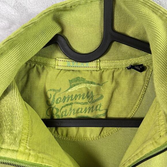 Tommy Bahama 1/4 Zip Sweatshirt Men's Large Green Beachy Summer 100% Cotton - Picture 6 of 13